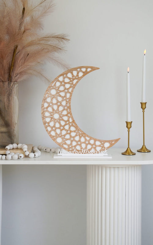 3D Crescent with Interchangeable Ramadan & Eid Mubarak - Luxe Decor by Lisa