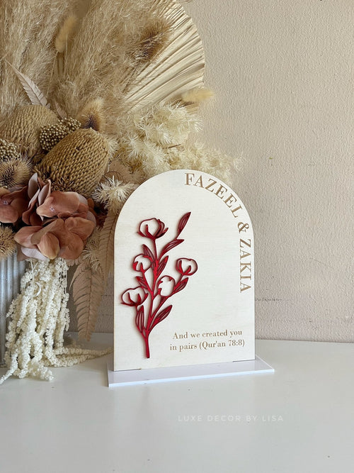 Arched Couples "And We Created You In Pairs" Plywood Sign - Luxe Decor by Lisa