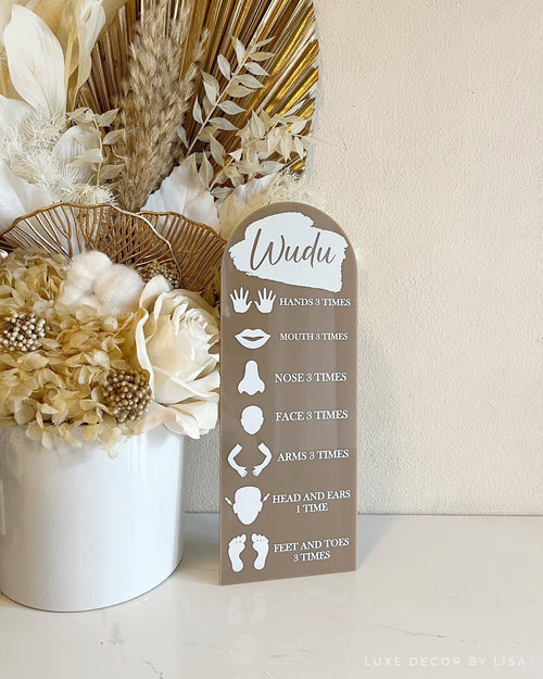 Arched Wudu Chart Acrylic - Luxe Decor by Lisa
