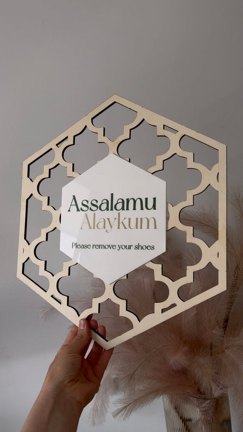 Assalamu Alaykum Hexagon Sign Style 1 - Luxe Decor by Lisa