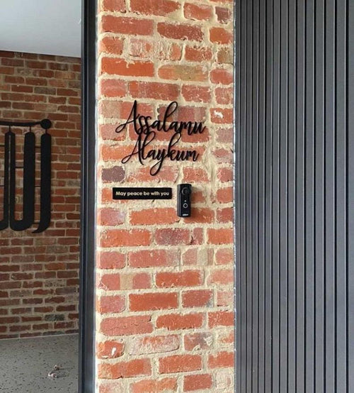 Black Acrylic Assalamu Alaykum Wall Sign - Luxe Decor by Lisa