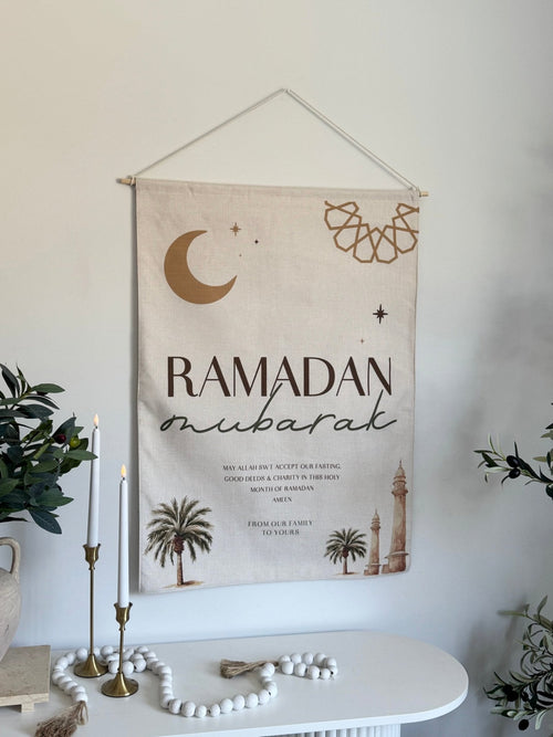 Canvas Ramadan and Eid Banner, Large - Double Sided - Luxe Decor by Lisa