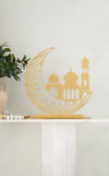 Crescent Mosque Moon Freestanding Wooden - Luxe Decor by Lisa