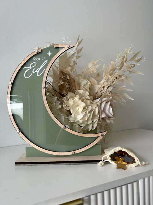 Crescent Ramadan Dropbox Countdown Till Eid Jar Freestanding - Luxe Decor by Lisa