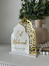 Double Moroccan Dome Shaped Eid Mubarak Freestanding - Luxe Decor by Lisa
