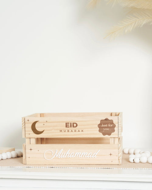 Eid Wooden Crate Gift Boxes - Style 2 - Luxe Decor by Lisa