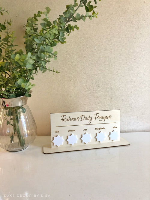 Freestanding Salah Tracker Engraved - Luxe Decor by Lisa