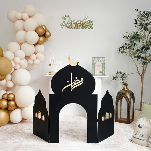 Freestanding Wooden Masjid Style 3 - Large (black) - Luxe Decor by Lisa