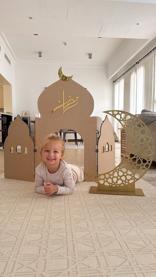 Freestanding Wooden Masjid Style 3 - Large (raw wood) - Luxe Decor by Lisa