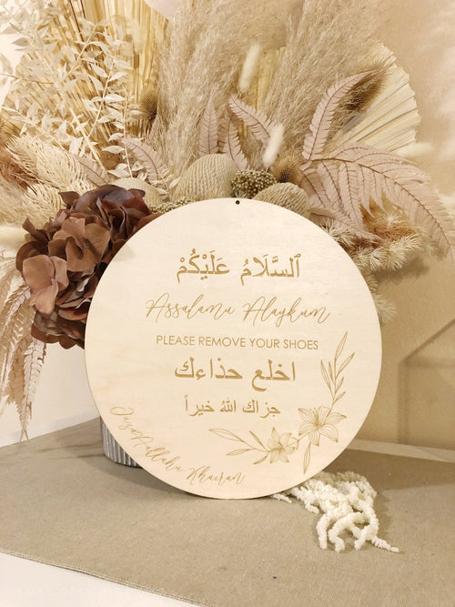 Please Remove Your Shoes Sign Plywood Sign - Luxe Decor by Lisa