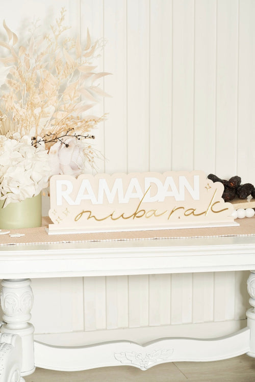 Ramadan Mubarak Layered Freestanding Sign - Luxe Decor by Lisa