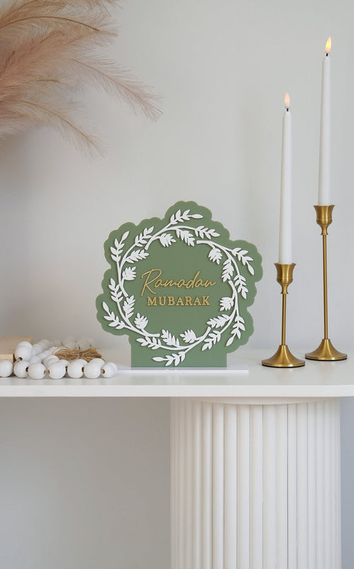 Ramadan Mubarak Wreath Freestanding - Luxe Decor by Lisa