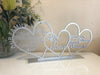 Triple Personalised Hearts Freestanding - Luxe Decor by Lisa