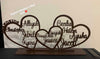 Triple Personalised Hearts Freestanding - Luxe Decor by Lisa